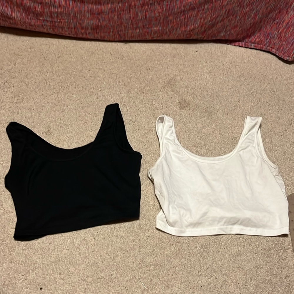 (2 PACK) Black and White Tanks